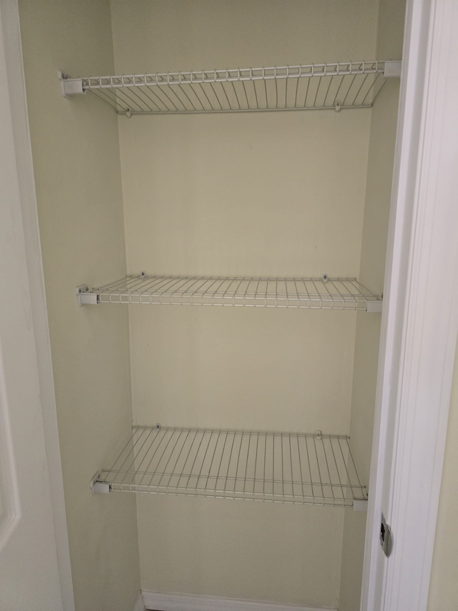 Staten Island 1BR — linen closet with shelves